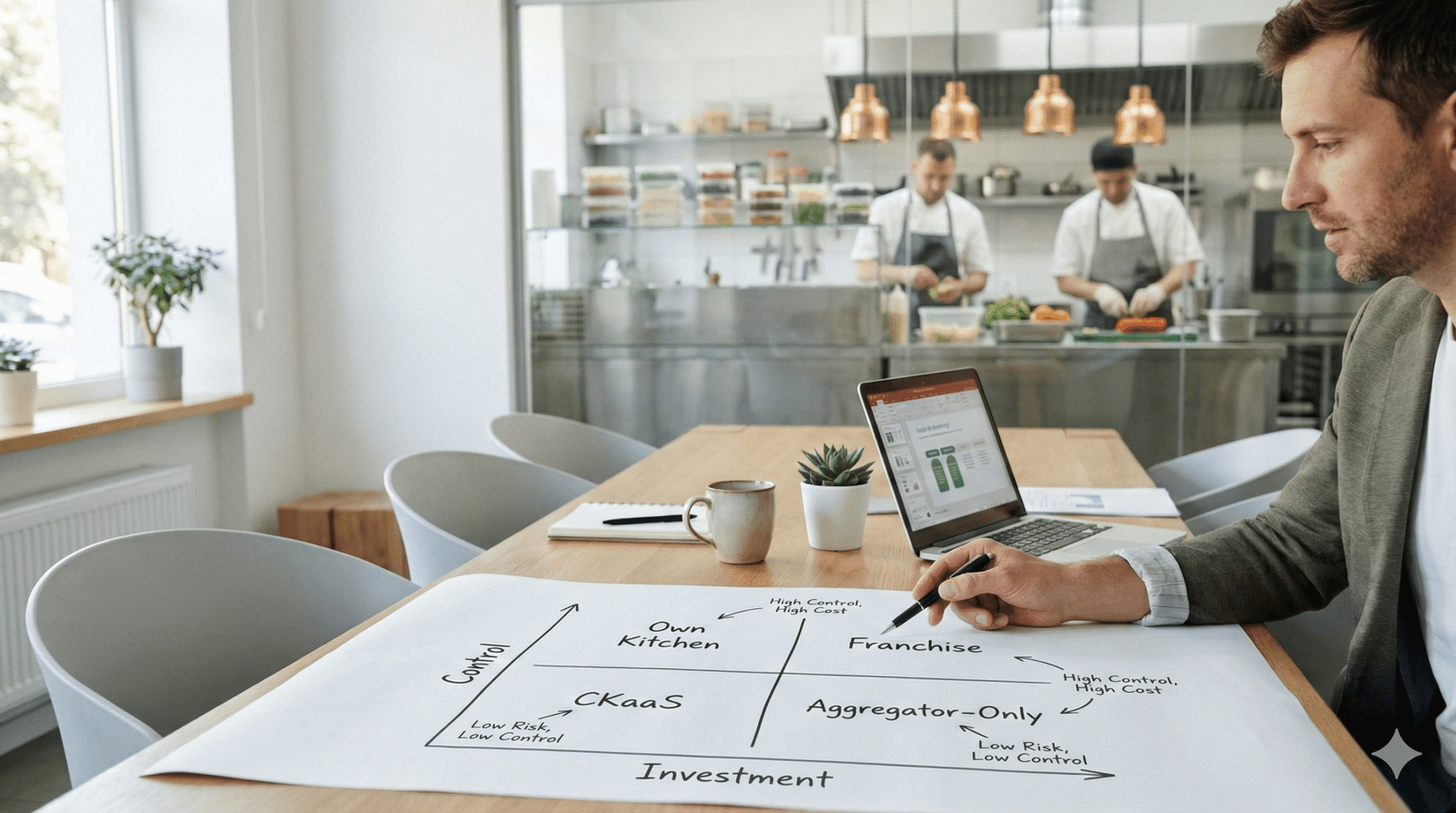 Commercial kitchen setup for cloud kitchens