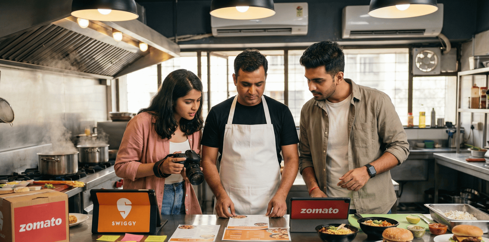 Restaurant handling online food delivery orders
