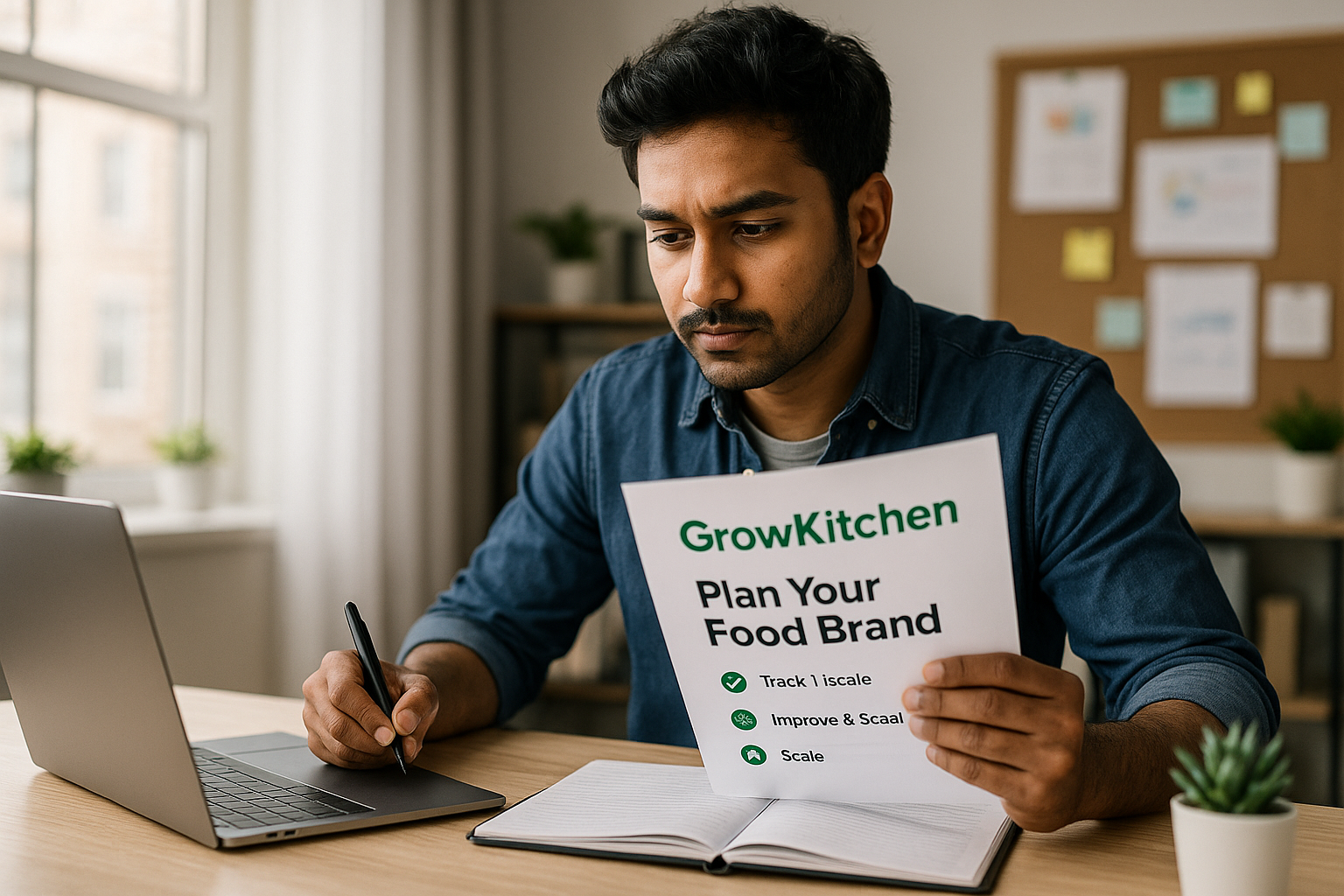 Founder planning a food brand with GrowKitchen