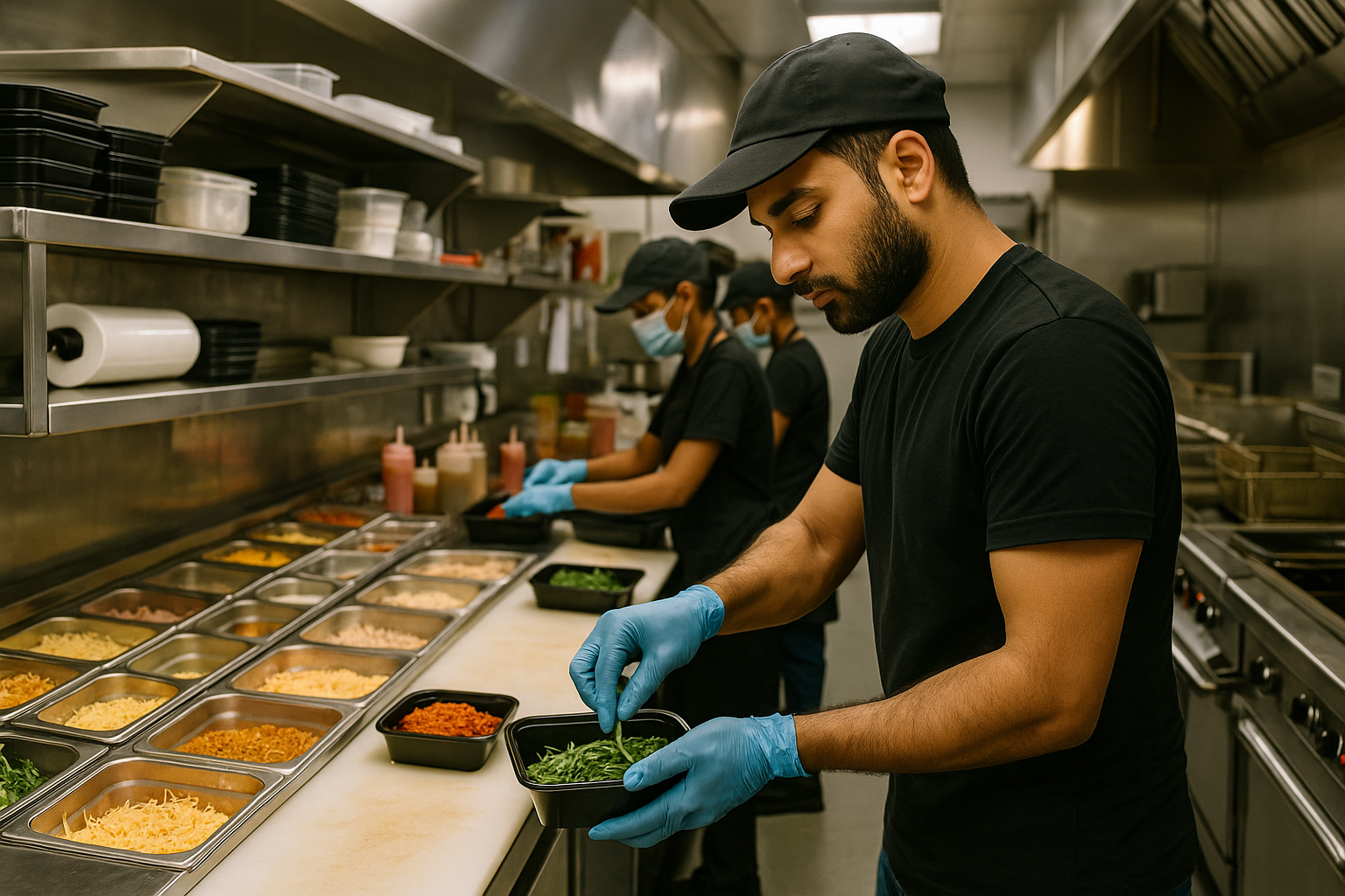 Cloud kitchen prep line and operations