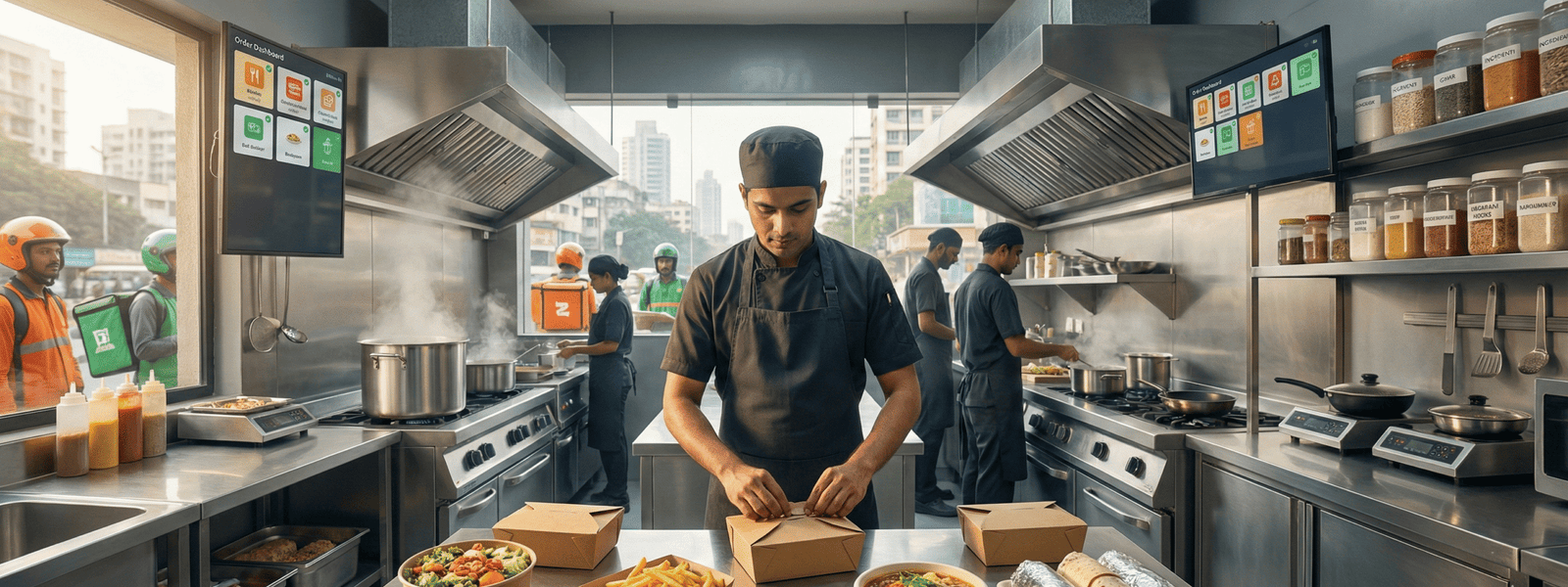 Cloud kitchen food preparation and operations