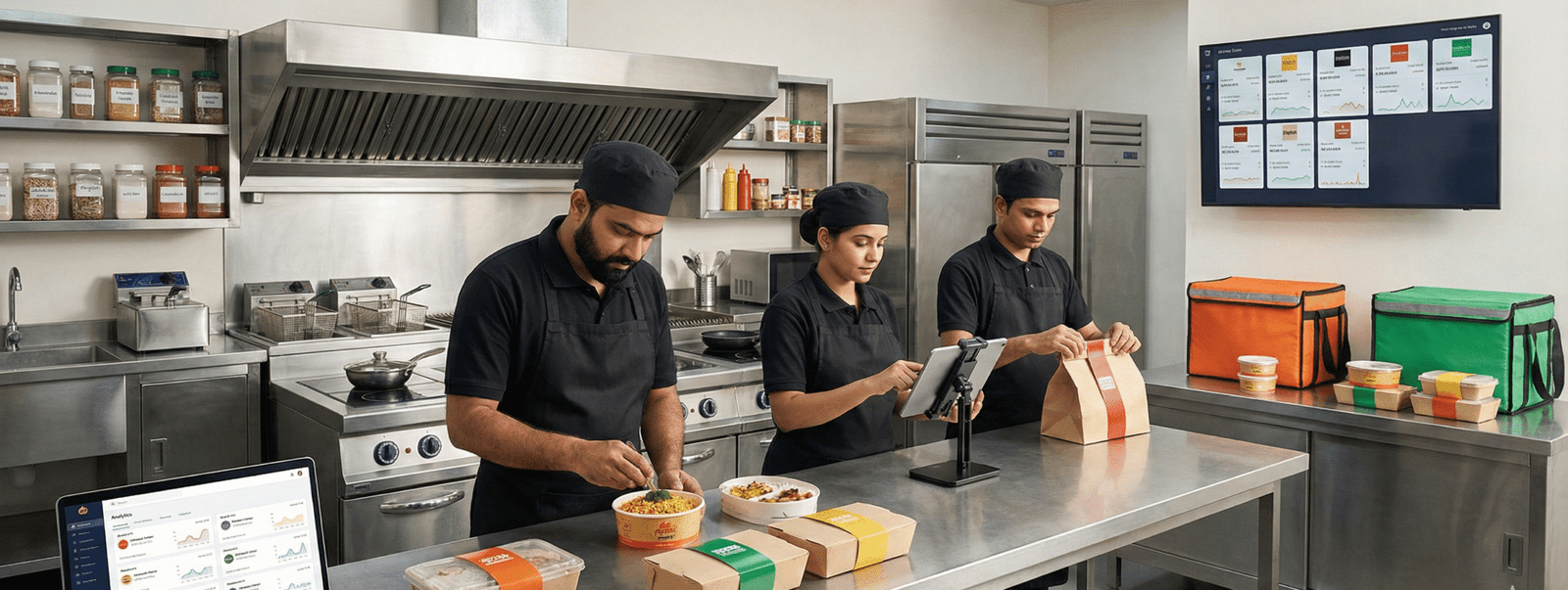 Virtual restaurant brands running from one cloud kitchen