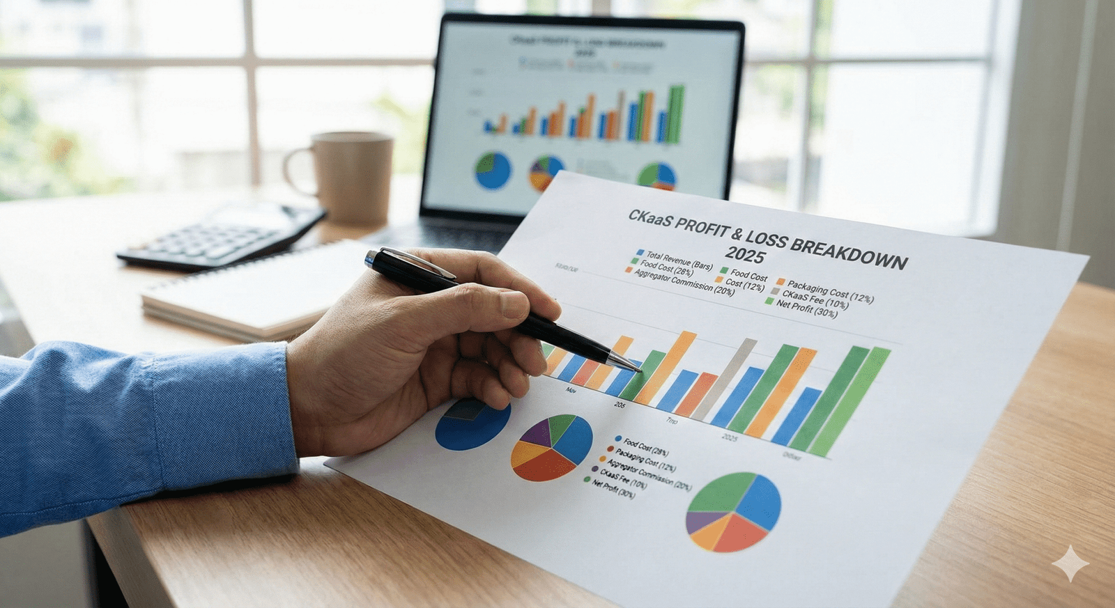 Illustration of CKaaS profit and loss breakdown in a chart