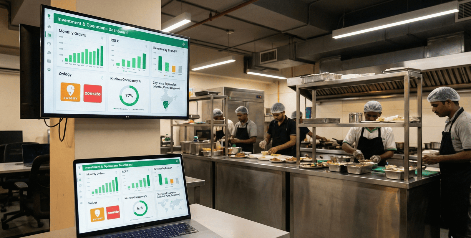 Cloud kitchen food preparation and operations