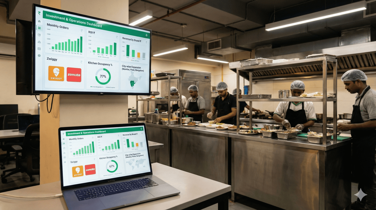 Cloud kitchen food preparation and operations