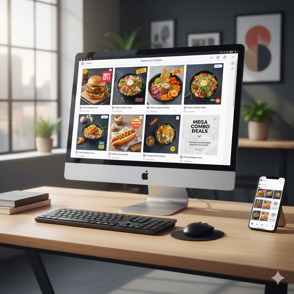 CKaaS menu layout showing combos, add-ons and average order value uplift