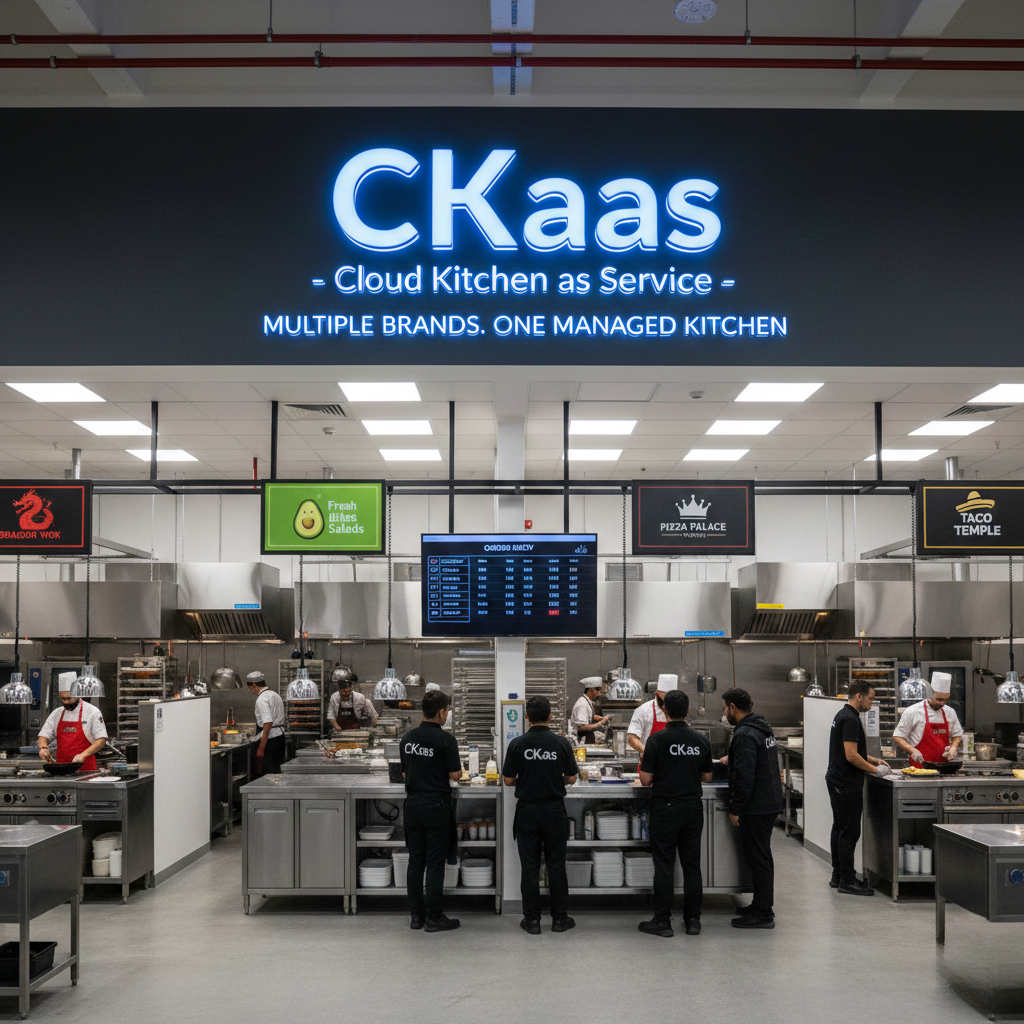 CKaaS model showing SOP library, dashboard KPIs, role gates and control checklists for system-driven kitchen operations