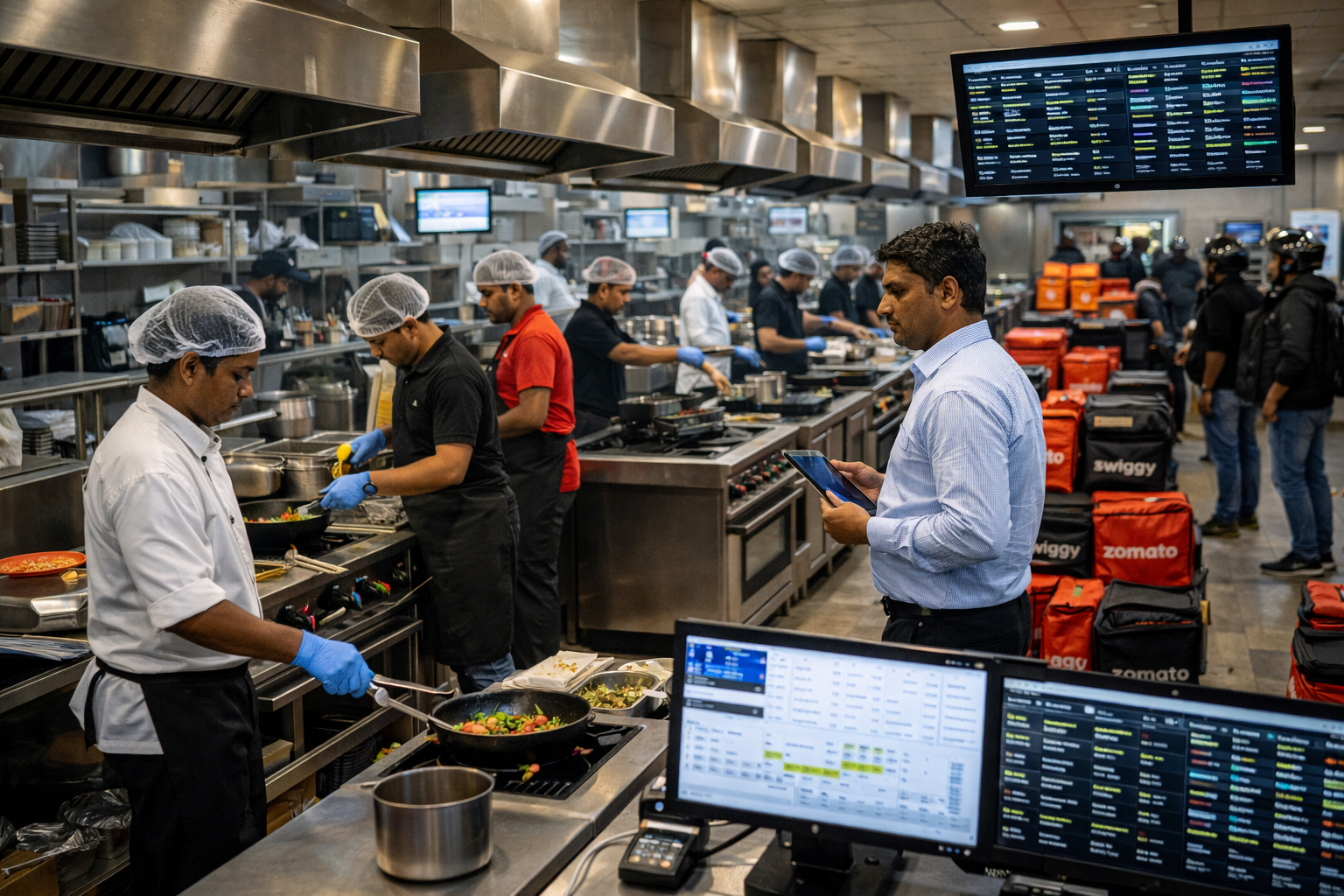 Shift-level waste review in cloud kitchen