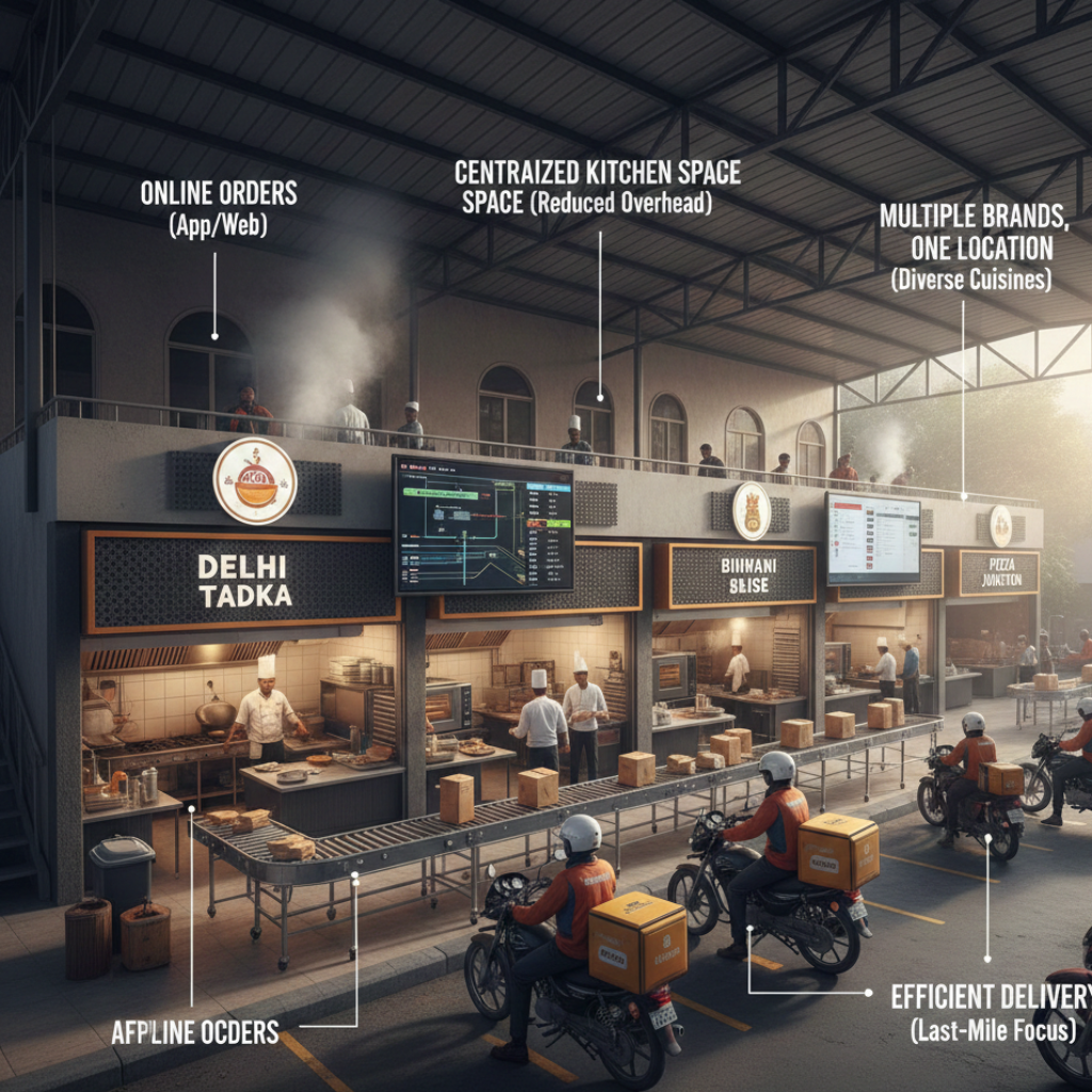 Cloud kitchen business model in India explained