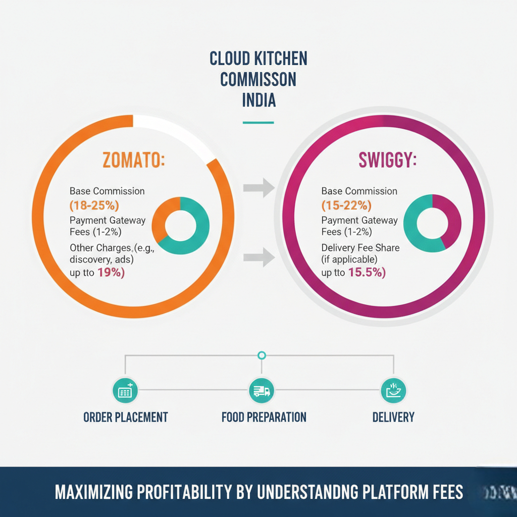Cloud kitchen commission breakdown on Swiggy and Zomato