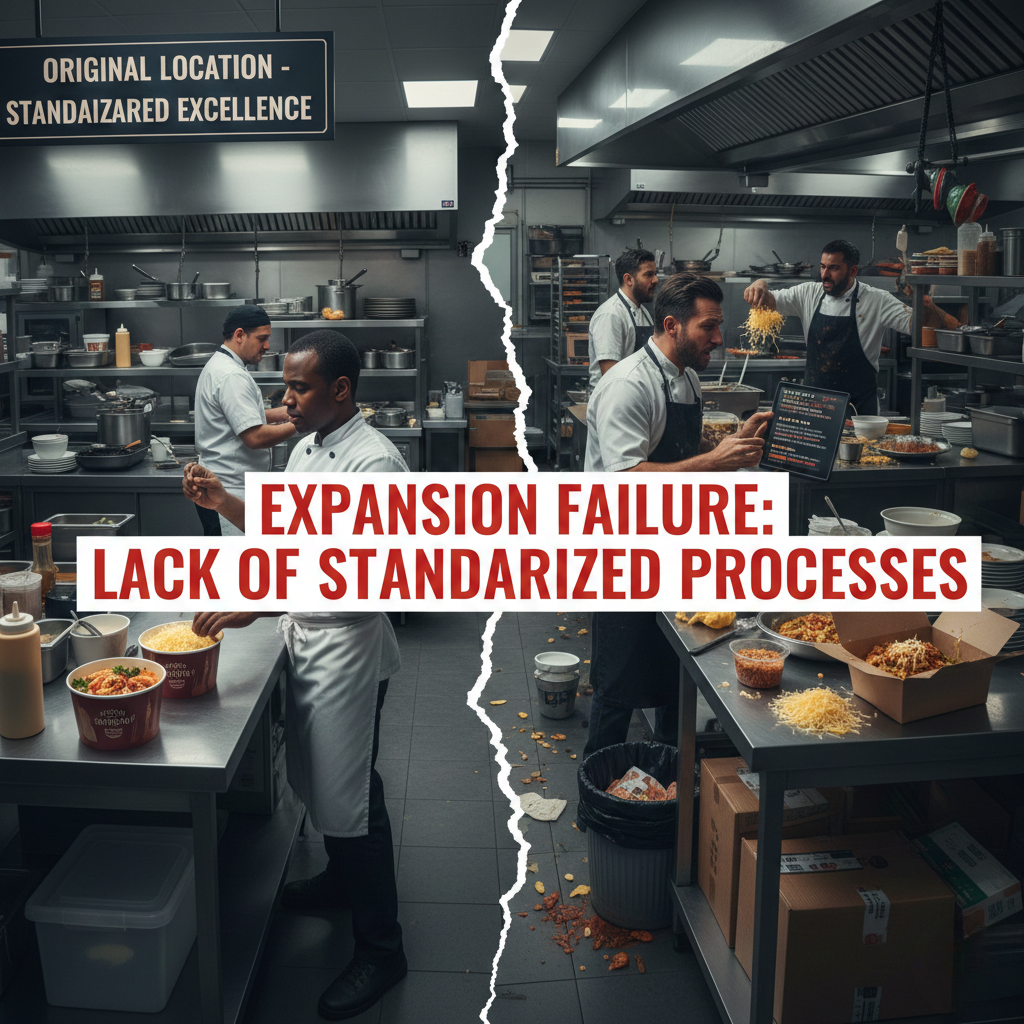 Cloud kitchen expansion failure due to lack of standardized processes