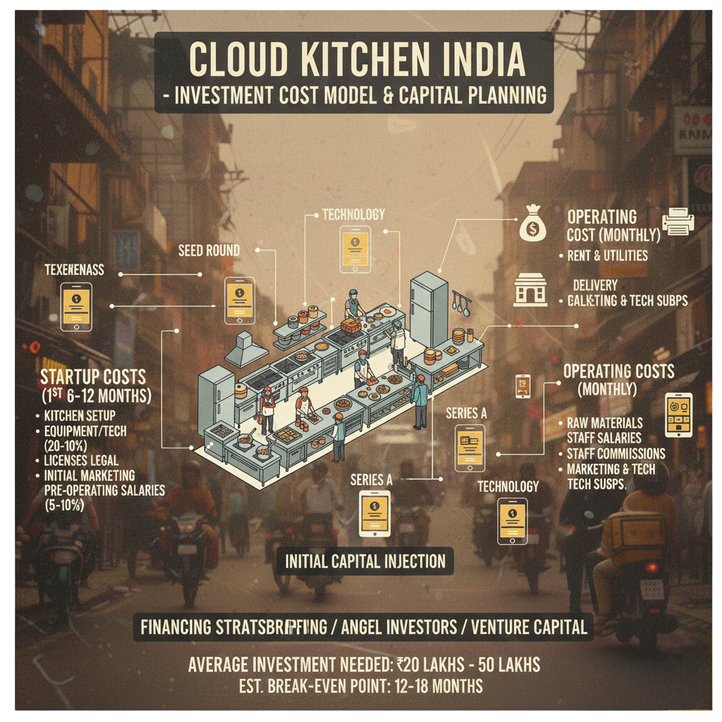 Cloud kitchen investment cost model and capital planning in India