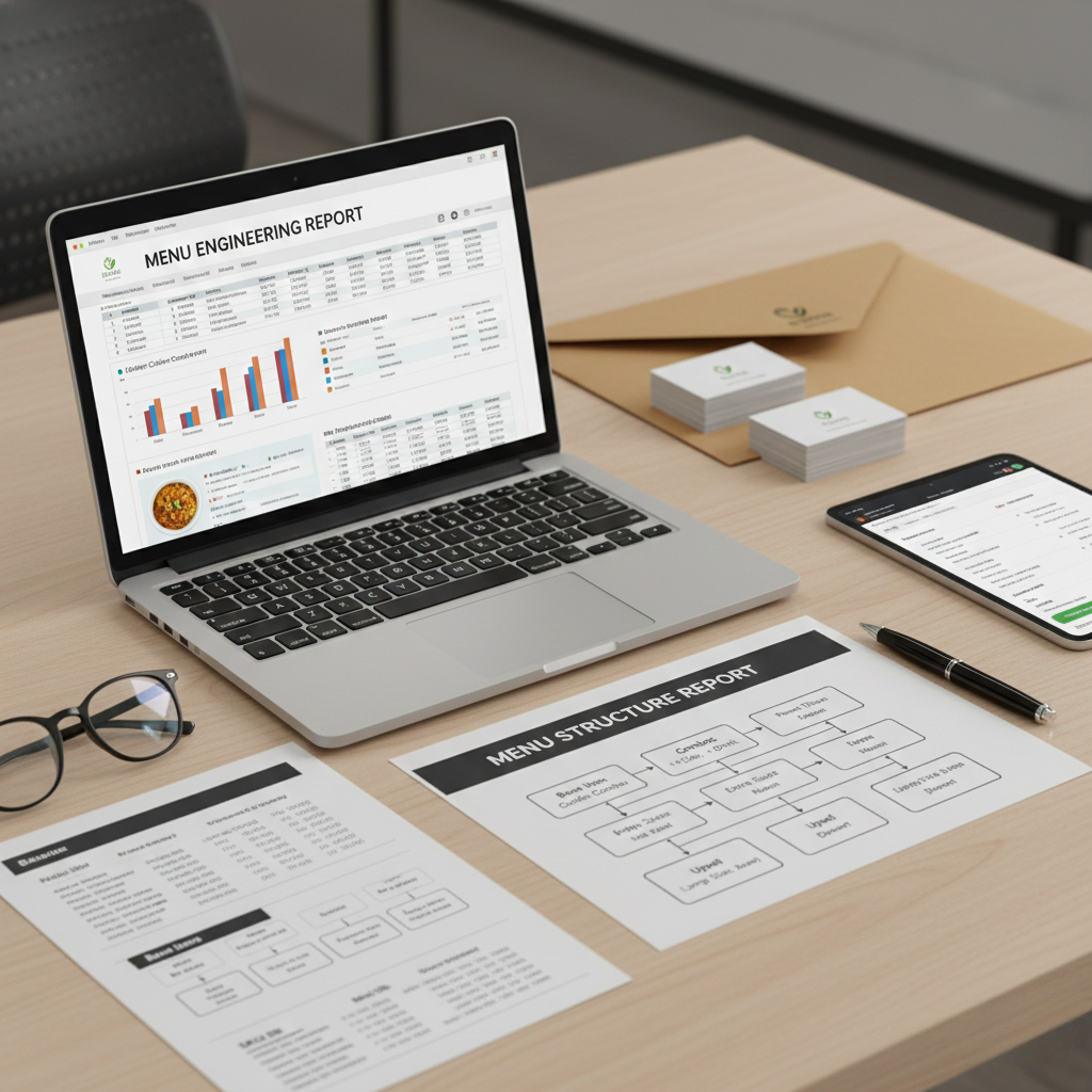 Cloud kitchen menu engineering with SKU discipline, combos, add-ons, and upsell structure