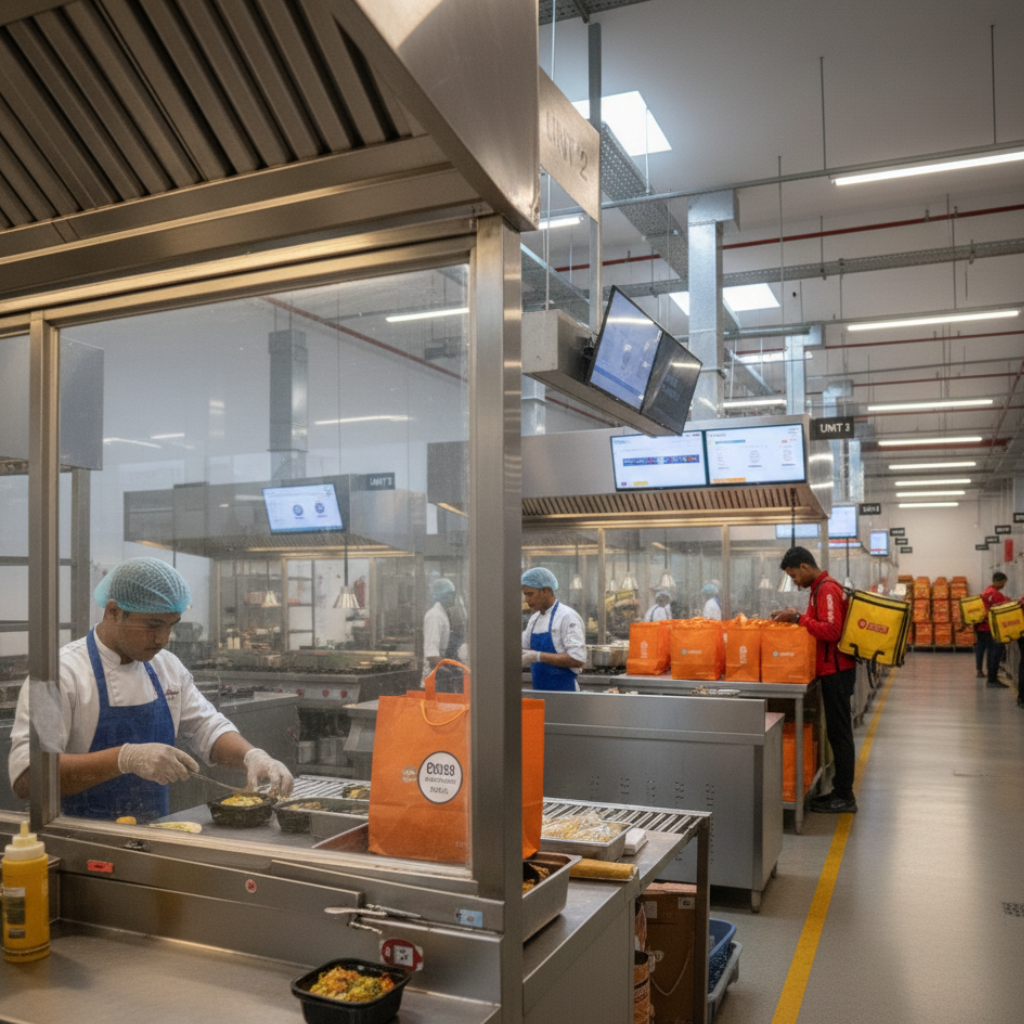 Process discipline checklist for cloud kitchens covering prep planning, portion control, packing sequence, and dispatch SLAs