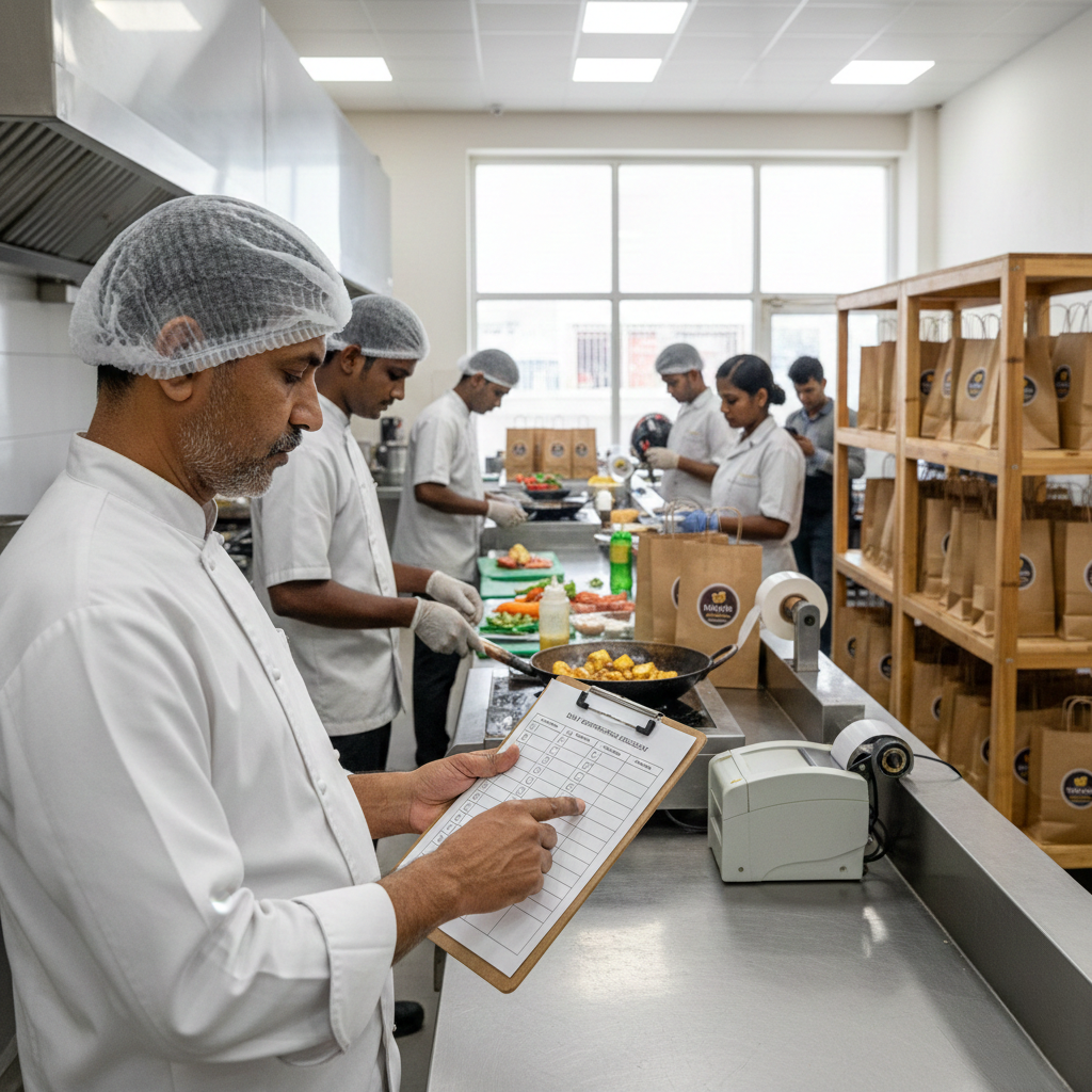 Efficient cloud kitchen workflow layout