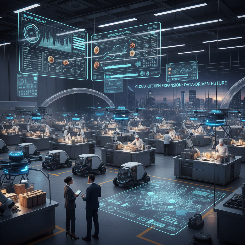 Demand planning and production control in cloud kitchen expansion
