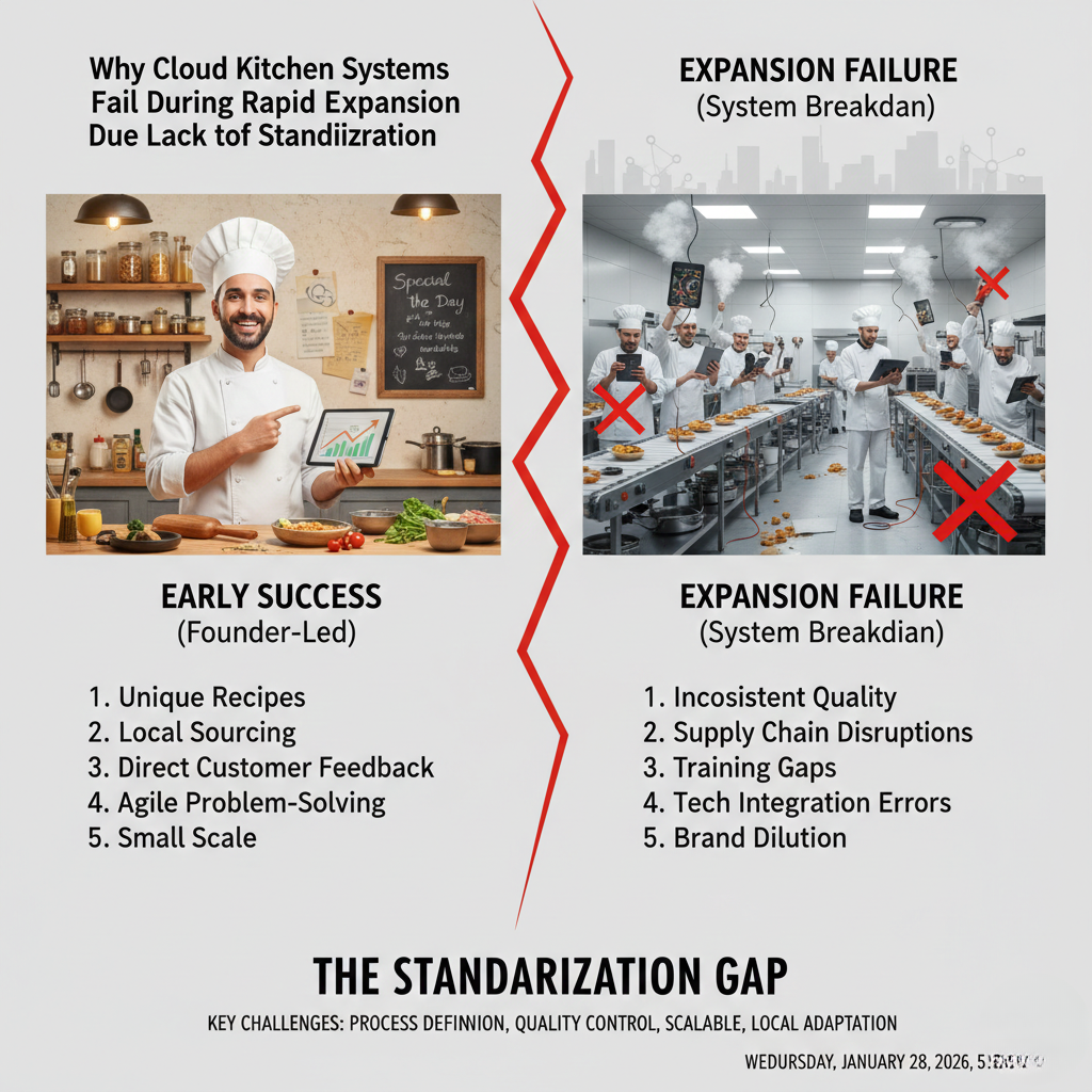 Founder dependency breaking cloud kitchen systems during expansion