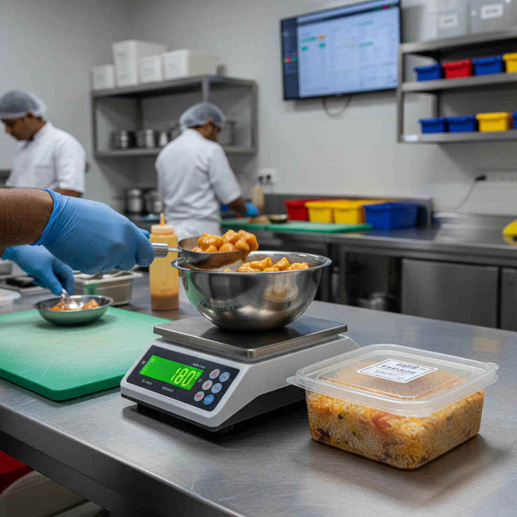 Portion control systems to manage food cost in cloud kitchens