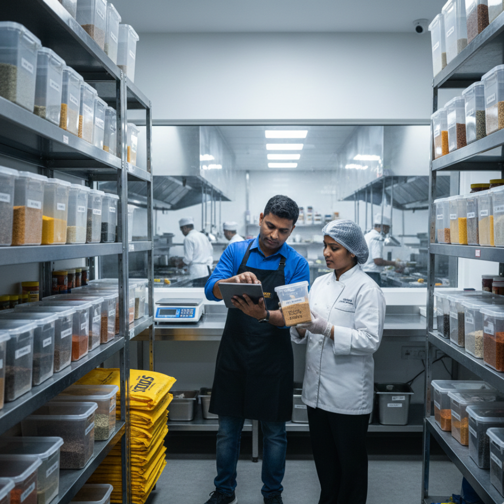 Inventory to prep to sales workflow in cloud kitchens