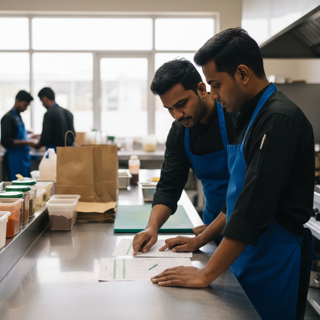 Cloud kitchen profitability dashboard showing contribution margin analysis