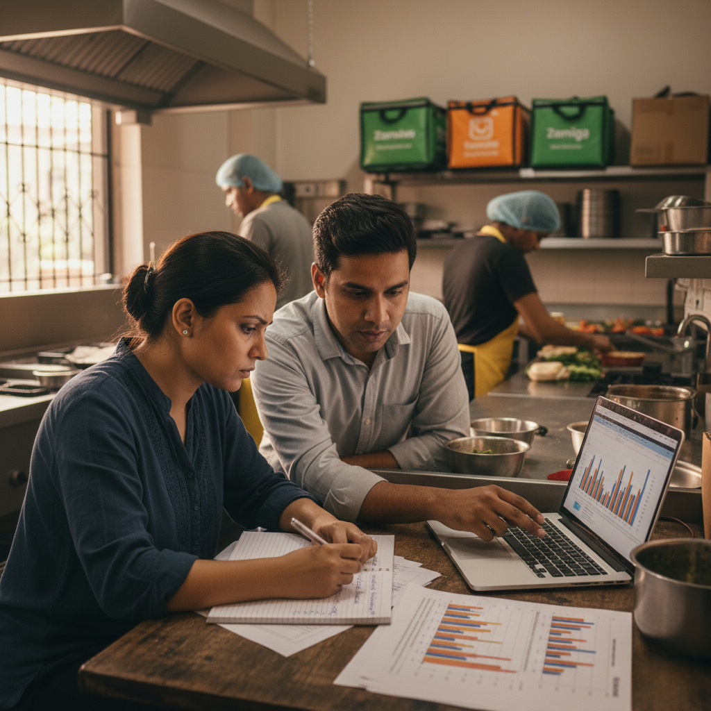 Food cost control system in cloud kitchen operations